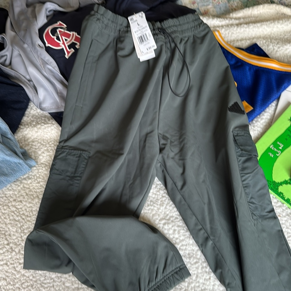 Adidas cargo pants- water wicking material - Picture 2 of 7